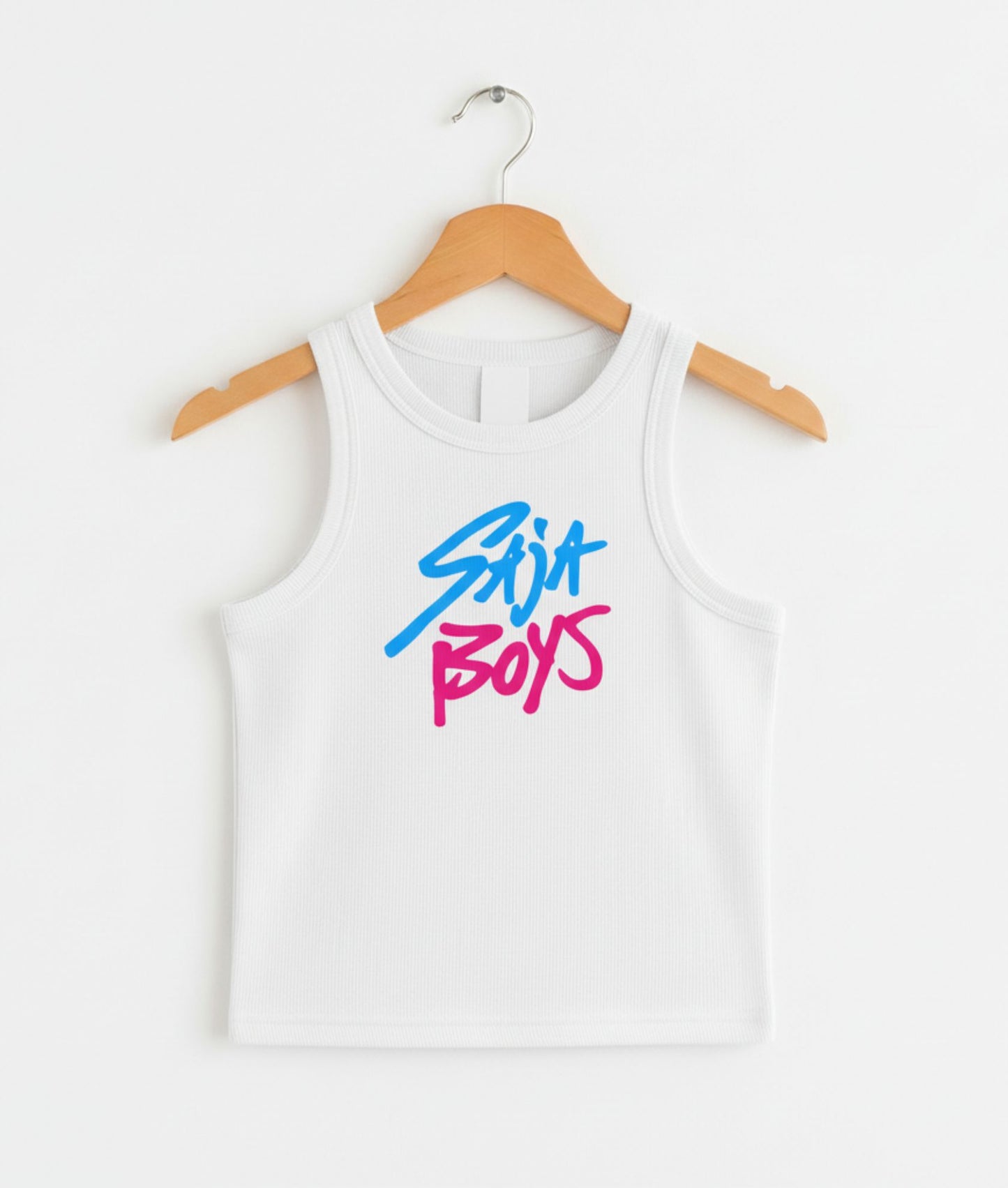 White Saja Boys Snow Washed Tank Top