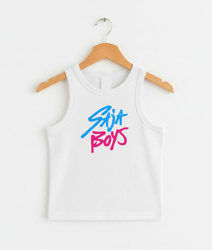 White Saja Boys Snow Washed Tank Top